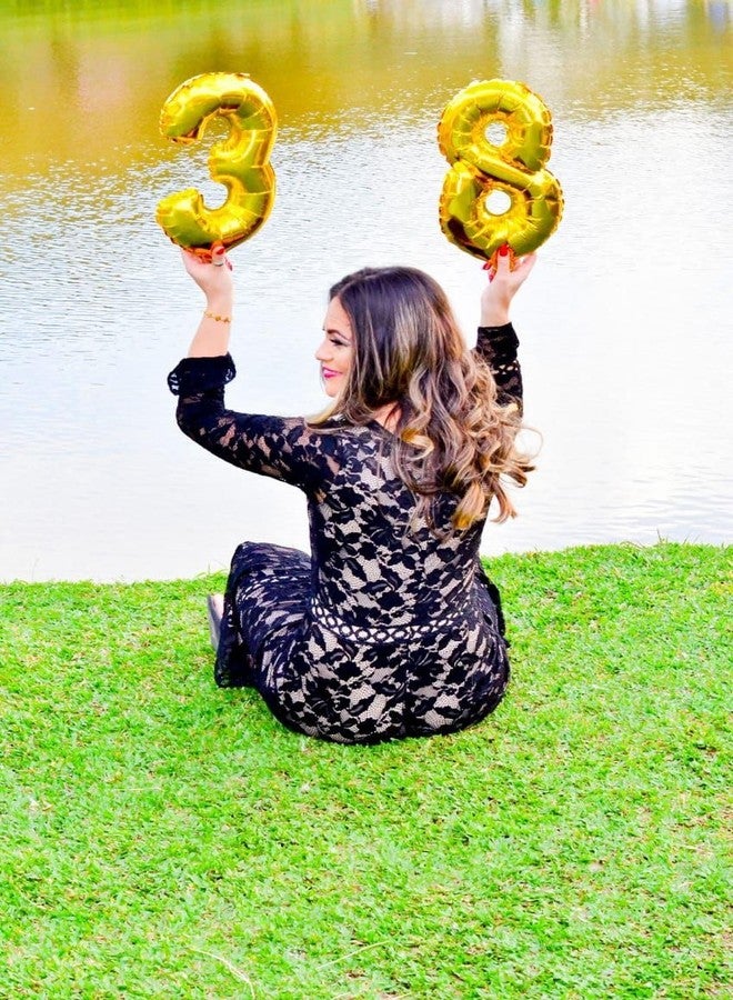 Propsicle 16 inch Birthday Foil 8 Number Helium Balloon Party Decoration Golden Pack of 1 | 8 Year No. Balloons Birthday/Anniversary | Eight Number - Image 4